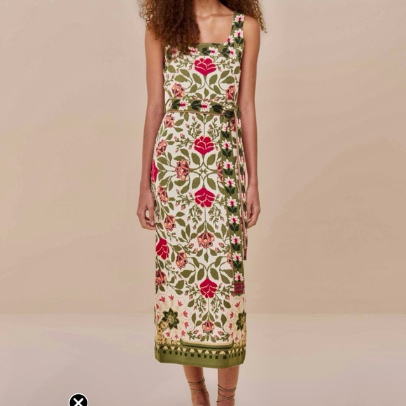 FARM Rio Dresses & Skirts - NWT - FARM Rio Multicolor Floral Knit Midi Dress